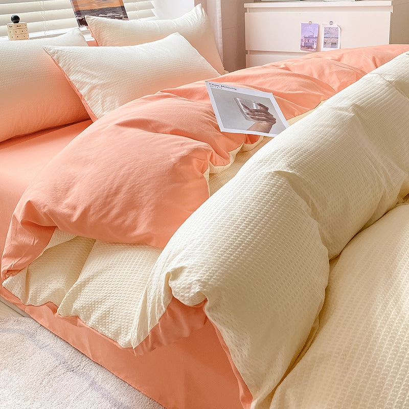 Home Fashion Simple Polished Wool Bed Sheet Cover Set Pi-Mart