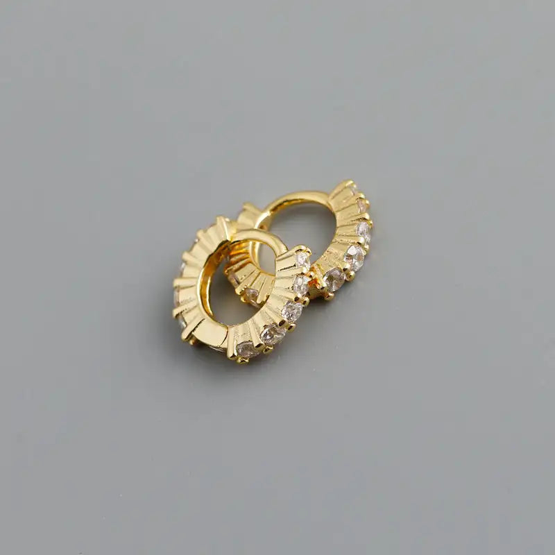 Circle-shaped Diamond Colorful Crystals Opal Zircon S925 Sterling Silver Earrings Lootquake LLC