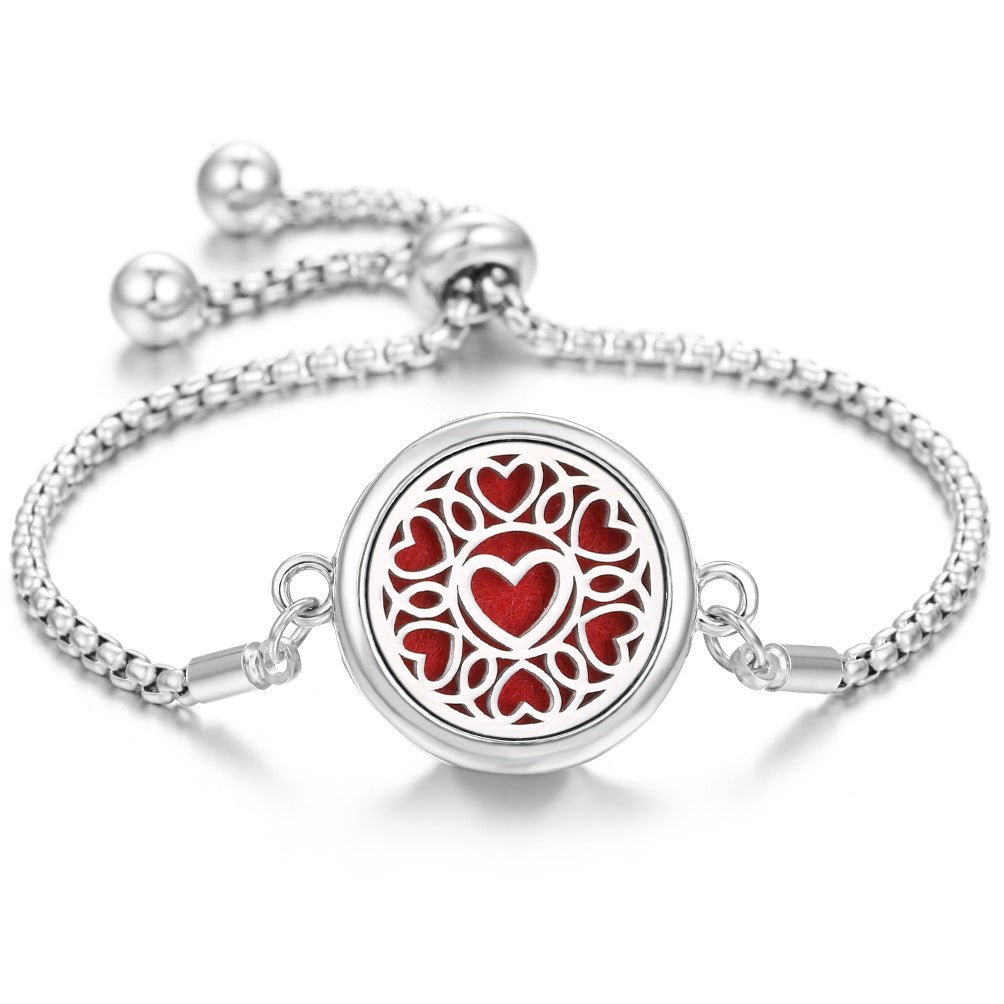 Hollow Stainless Steel Adjustable Aromatherapy Bracelet Jewelry Pi-Mart