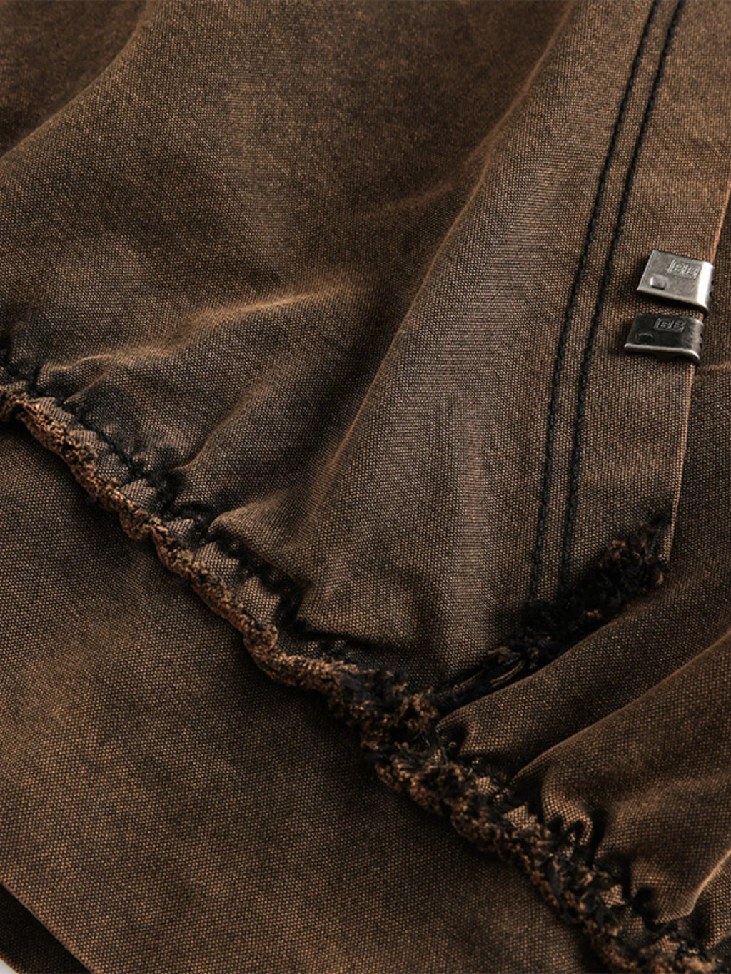 Men's Washed Frayed Hem Hoodie