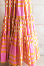 Girls Charming Color Block Tie Shoulder Dress Elegant & Playful Summer Style Stevvex