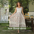 Women's Sleeveless Suspender Floral Dress - SJB-DIAMOND ELITES