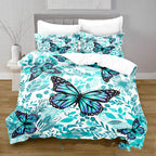 3D Digital Printing Butterfly Pattern Brushed Quilt Cover Pillowcase Bedding Set Pi-Mart