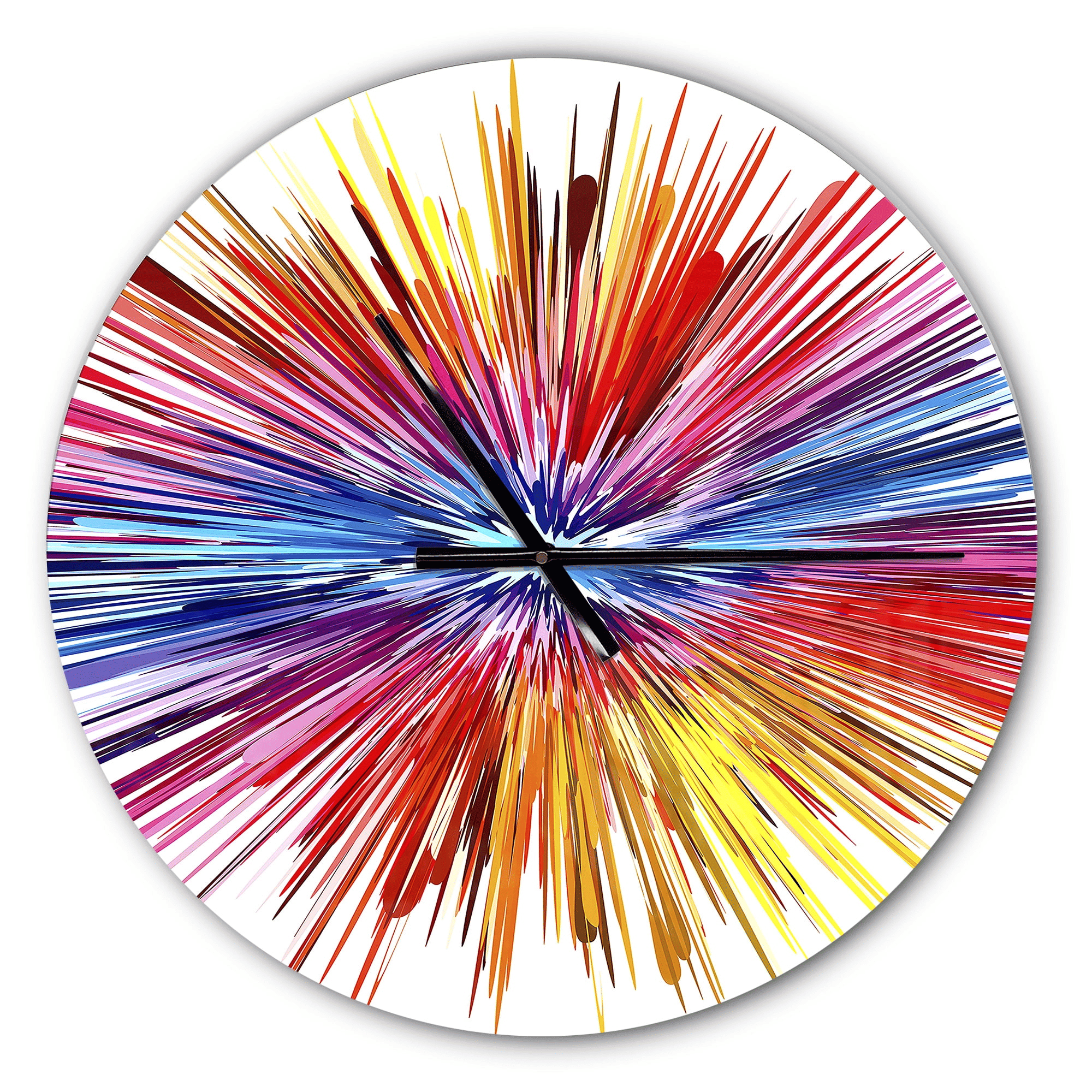 Designart 'Color Explosion ' Modern wall clock(Size 23" x 23")
