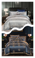 European-style luxury tencel cotton satin jacquard quilt cover four-piece set six-piece set Pi-Mart
