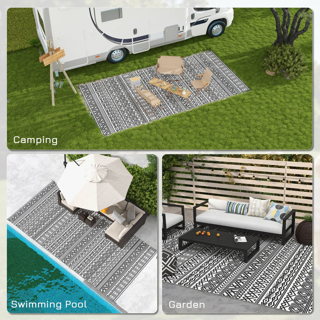 Reversible Outdoor Rug Carpet RV Camping Rugs with Carry Bag Pi-Mart