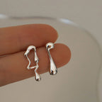 Asymmetrical Liquid Metal Drop Earrings Pi-Mart