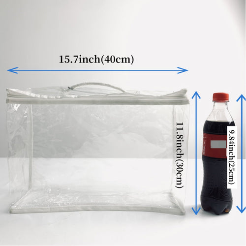 1pcs/2pcs 2-Pack Transparent PVC Travel Makeup Bag, Waterproof Cosmetic Pouch for Travel, Portable Quilt Blanket Storage Bag Lootquake LLC