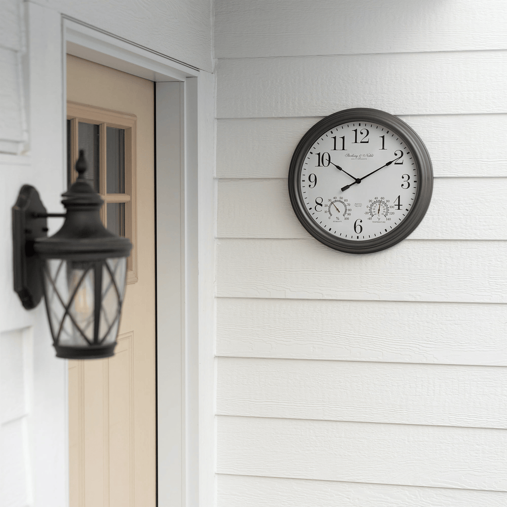 Better Homes & Gardens 15.5" Indoor/Outdoor Gray Gunmetal Finish Arabic Round Analog Wall Clock EasyOptionXY LLC