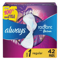 Always Radiant Feminine Pads for Women Regular with Wings Scented; 42 Ct Size 1 EasyOptionXY LLC