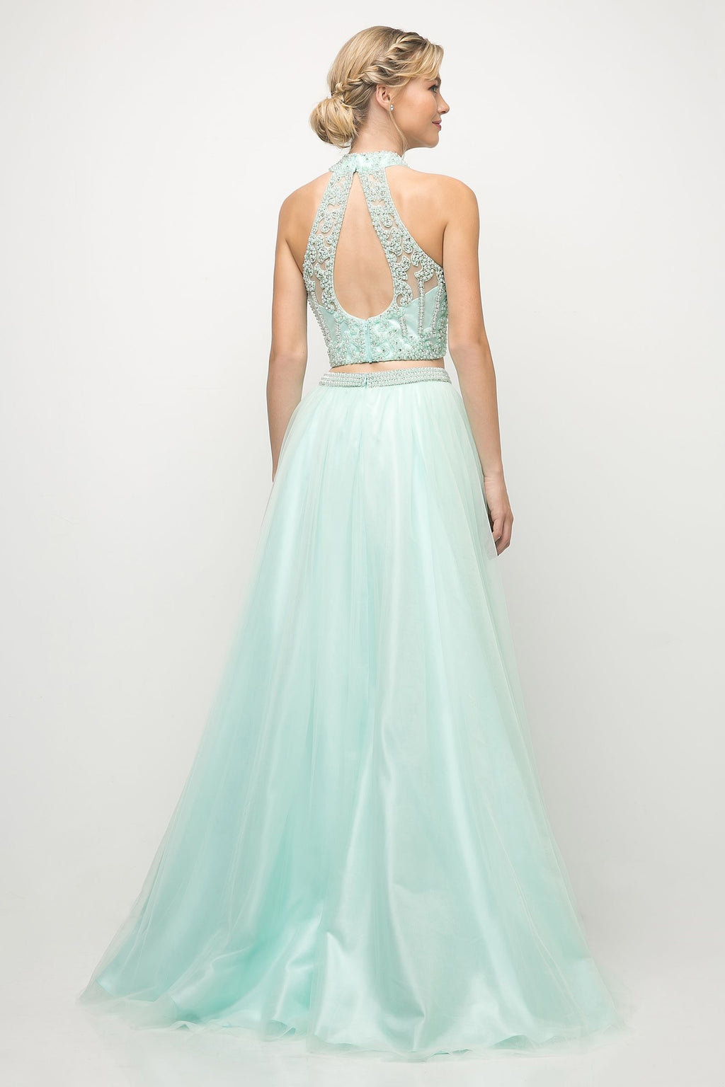 Beaded Bodice 2 Piece Ball Gown Purplish Diva