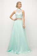 Beaded Bodice 2 Piece Ball Gown Purplish Diva