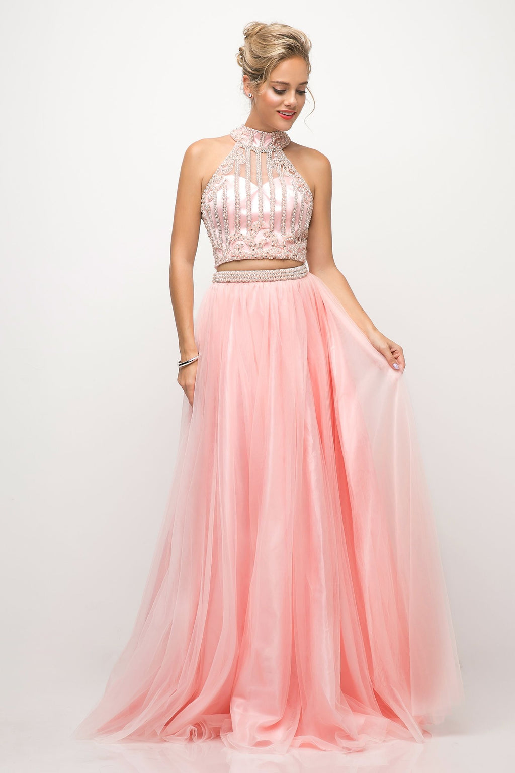 Beaded Bodice 2 Piece Ball Gown Purplish Diva