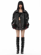 Motorcycle Reversible Jacket Pu Shuai Vibe Leather Coat Pi-Mart
