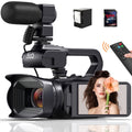 6K Ultra HD Video Camera Camcorder with 18X Zoom, IR Night Vision, 4.0" Touch Screen, WiFi, Microphone, 64GB SD Card, Remote Control & Charger - Perfect for Vlogging & Filming, Vlogging Camera | Touch Screen Camera | Highreso Lootquake LLC