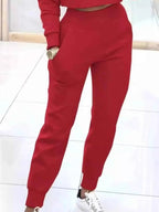 Casual Chic Cropped Sweatshirt and Jogger Set THRIXINE