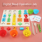 Children's Wooden Fine Action Digital Clip Beads Operation Board Digital Cognitive Color Matching Early Educational Toys Pi-Mart