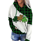Women Sweatshirts Lucky Grass Print Streetwear Sweatshirts Hoodie Pullover Loose Casual Hooded Tops Clothes Pi-Mart