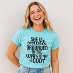 She Is Rooted & Grounded Love Grace God Tee