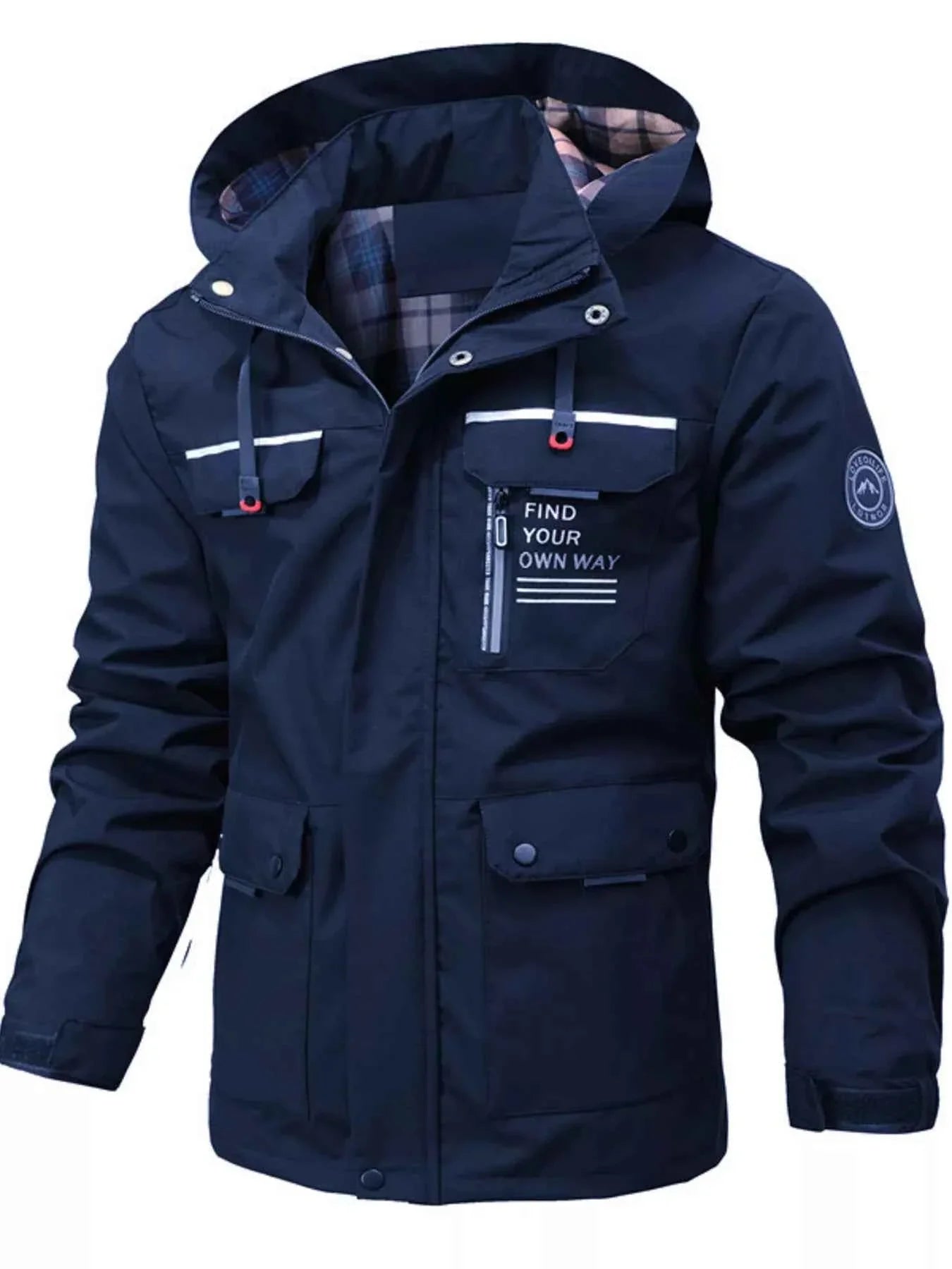 Men's Plus Size Hooded Outdoor Windproof Coat THRIXINE