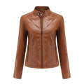 Autumn And Winter Casual Leather  Coat Long-sleeved Motorcycle Jacket Pi-Mart