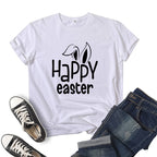 Women's Bunny Happy Easter Print Top Pi-Mart