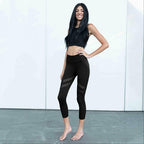 Active Vented Mesh Design Capri Fitness Leggings - SJB-DIAMOND ELITES