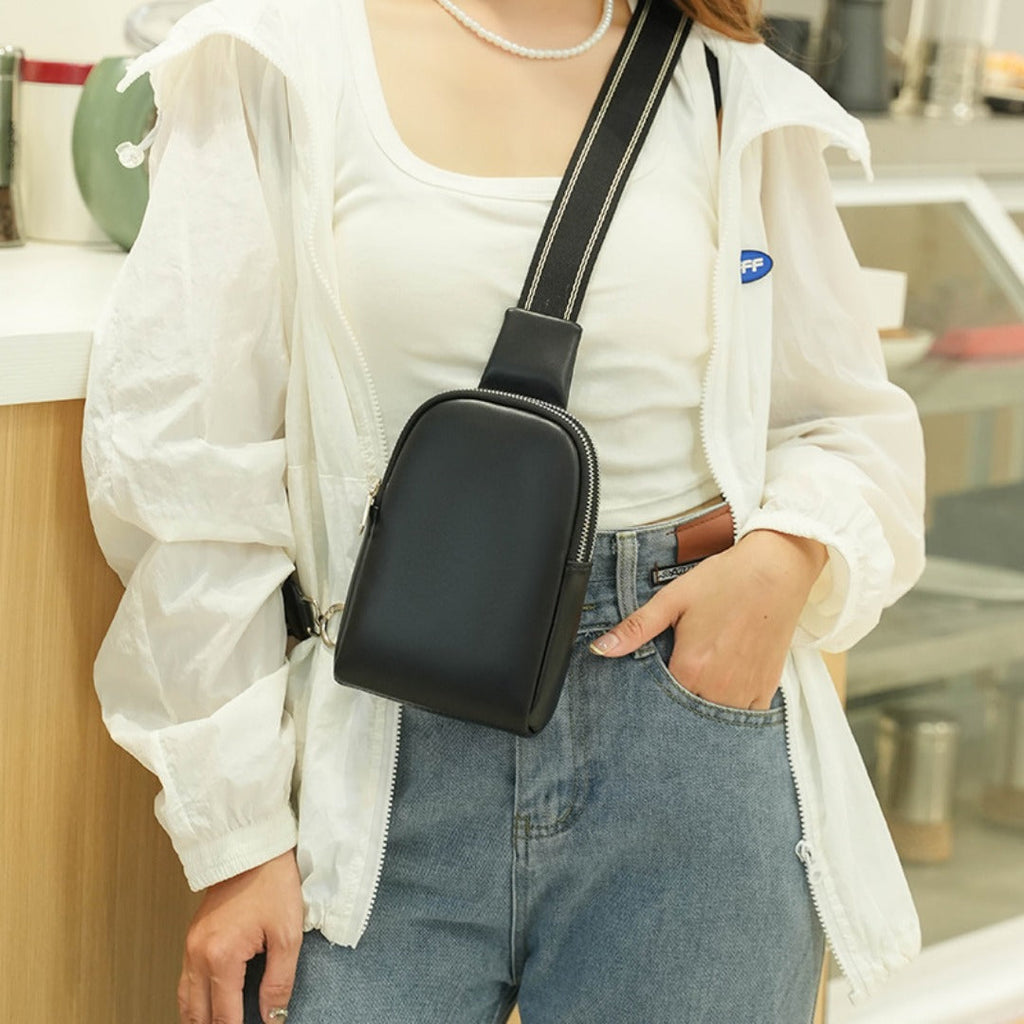 Unisex Small Chest Bag – Stylish Soft PU Crossbody Chest Purse & Fanny Pack for Everyday Use