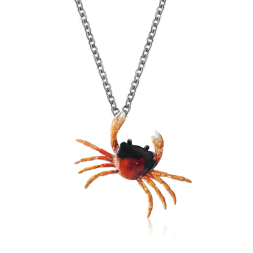 Personalized Crab Earring Necklace Set