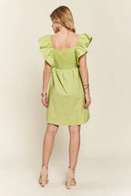 Smocked Back Ruffled Cap Sleeve Babydoll Dress For Summer – Feminine, Flattering, Comfortable, Playful Charm