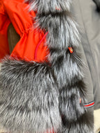 Roma Genuine Silver Fox Fur Rabbit Fur Insulated Parka in Red Alaska® Outerwear Company