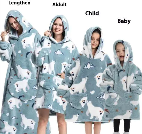 Lazy Blanket Hoodie Family Party Gift Pi-Mart