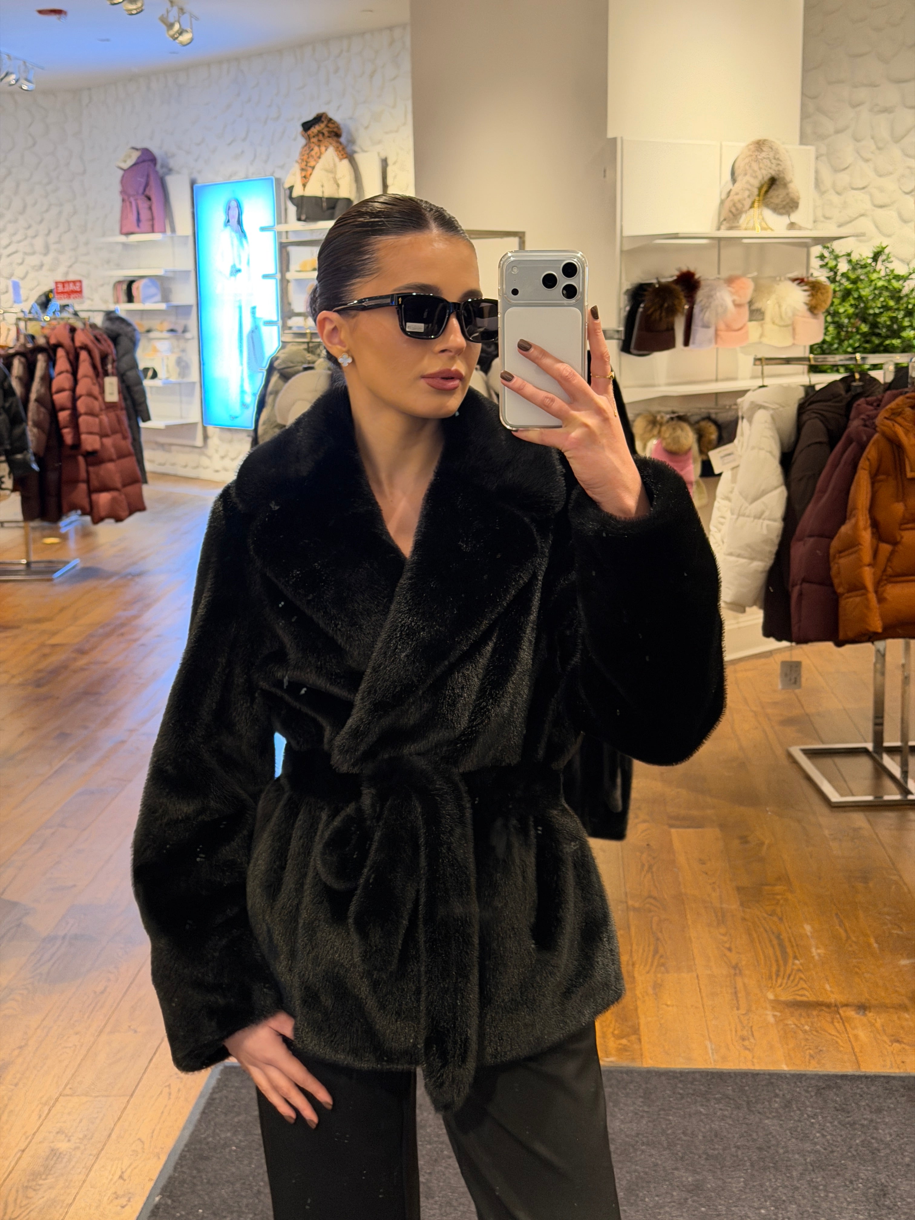 Faux Mink Effect Fur Coat - SJB-DIAMOND ELITES