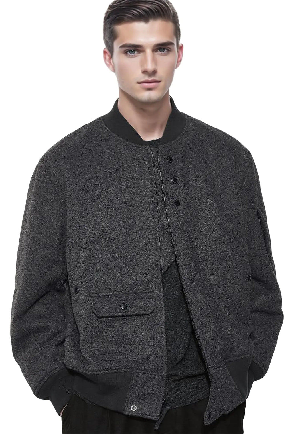WearLink Mens Bomber Fleece Jacket Lightweight Causal Fashion Flight Fall Winter Military Jacket and Coats Outwea Pi-Mart