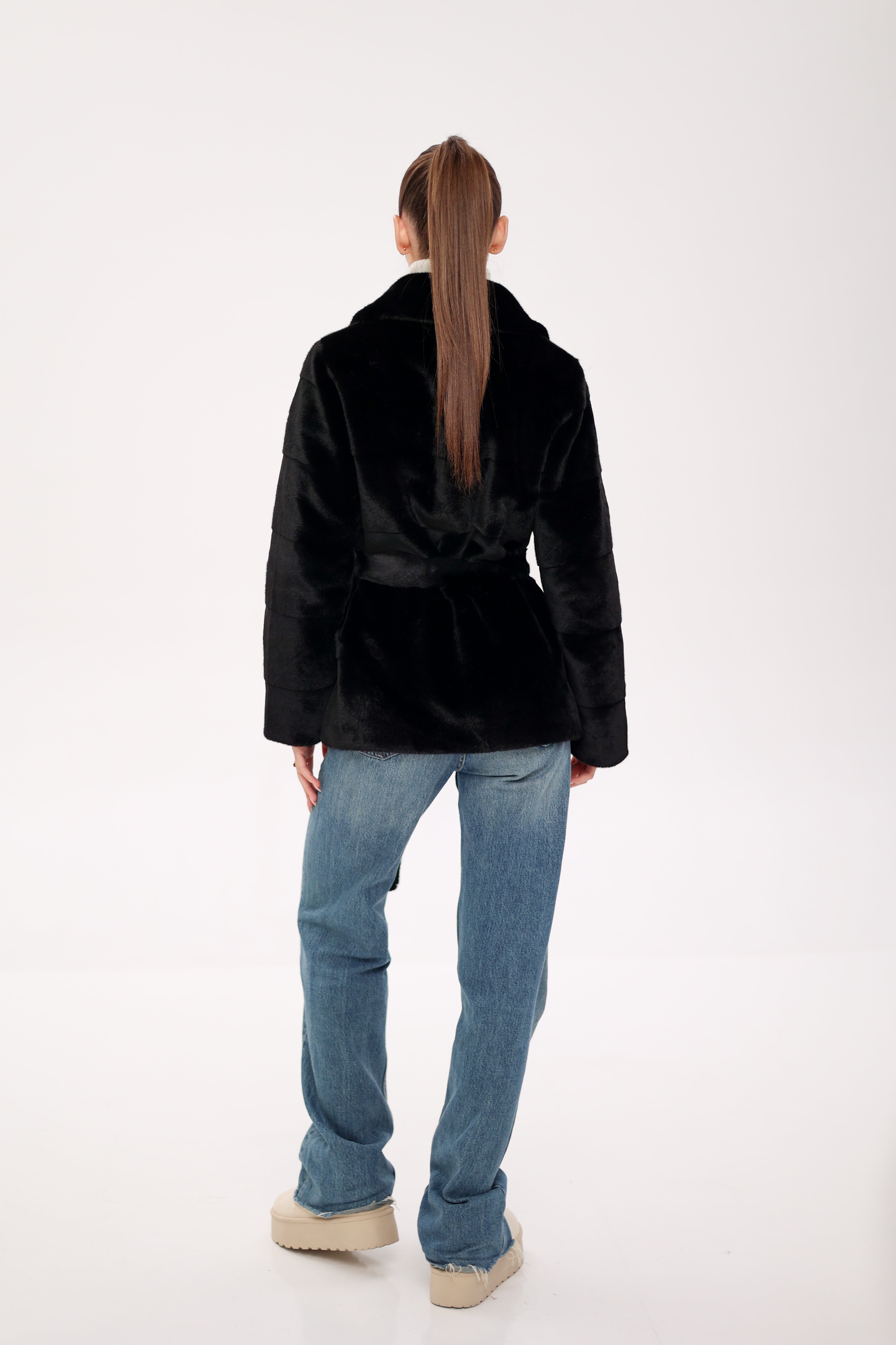 Faux Mink Effect Fur Coat - SJB-DIAMOND ELITES