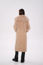 Genuine Lama Fur Virgin Wool Coat - SJB-DIAMOND ELITES