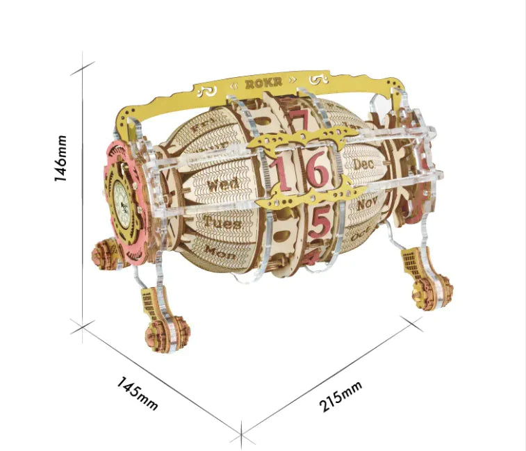 Wooden Calendar Clock Puzzle Pi-Mart