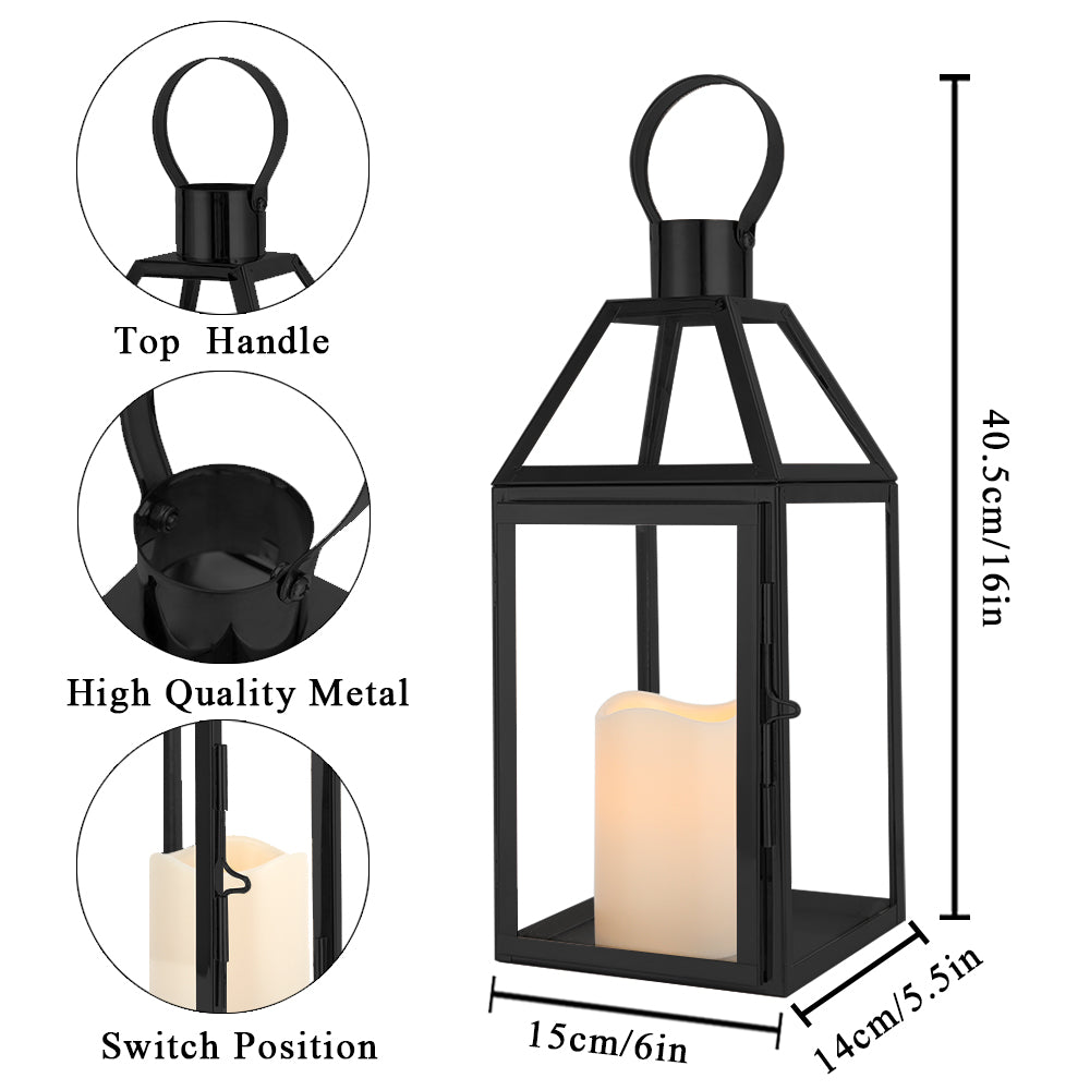 16"High Stainless Steel Candle Lanterns Lootquake LLC