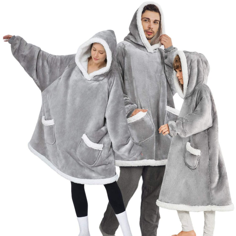 Modern Oversized Hoodie Blanket With Sleeves Sweatshirt Woman Fleece Hoody Women Pocket Female Hooded Oversized Hoodie Blanket Fleece Warm Cozy Blanket for Women One Size Fits All Men Women Stevvex