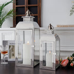 20.5"&15" High Stainless Steel Decorative Candle Lanterns ( Set of 2 ) Lootquake LLC