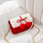 Diy Hand-woven Plush Material Bag Crossbody