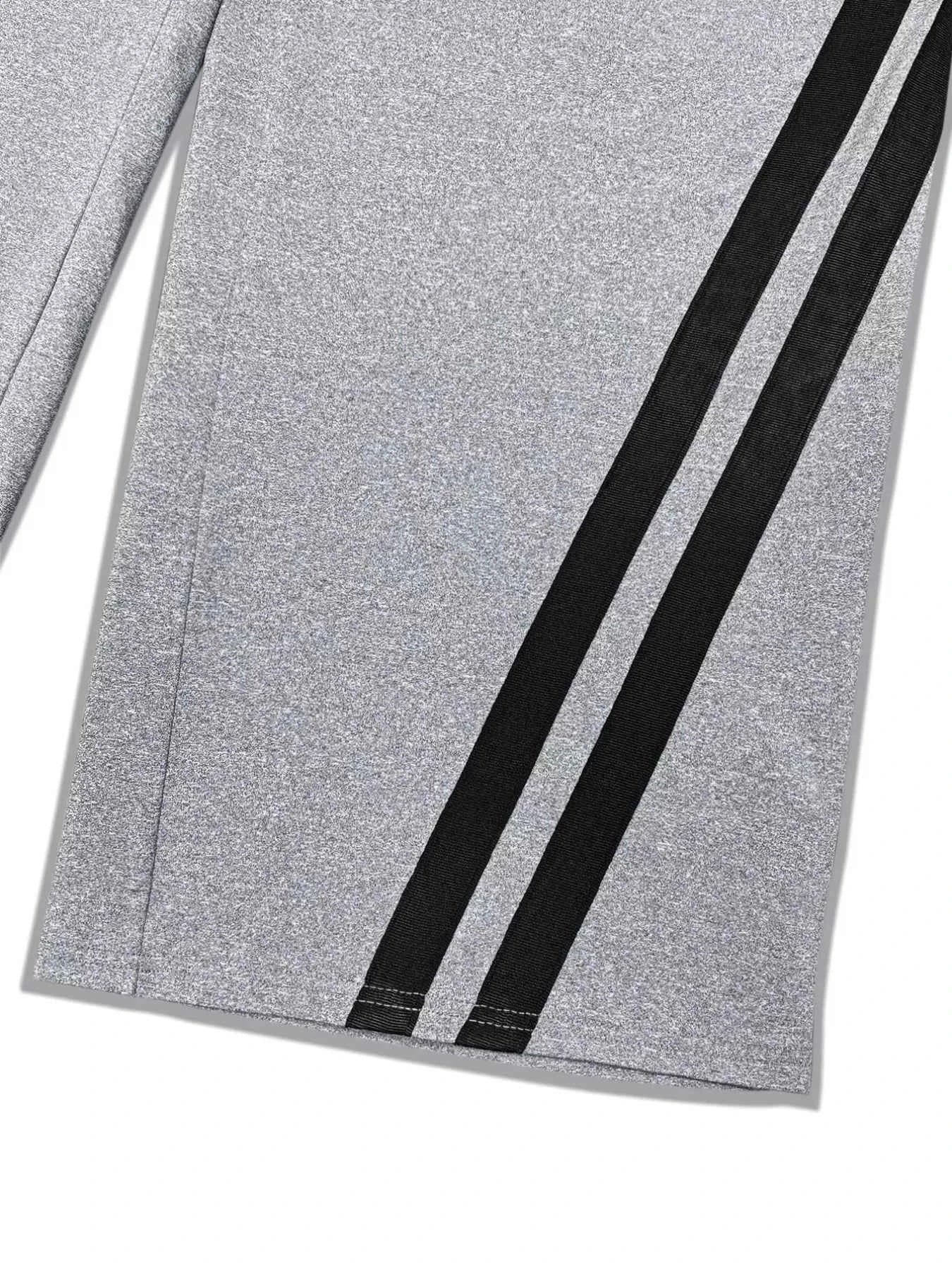 Plus Size Striped Contrast Wide Leg Pants THRIXINE
