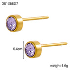 Stainless Steel Gold-plated Birthday Stone Constellation Diamond Bone Nail Pi-Mart