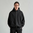 Men's Solid Color Double Zip Hoodie Pi-Mart
