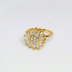 Rotating SUNFLOWER Full Diamond Sunflower Ring Pi-Mart