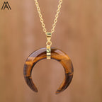 Moon Shape Amethyst Necklace Pi-Mart