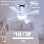 Socket Fan Light With Remote Adjustable Screw Mouth Intelligent Remote Control Integrated LED Fan Light Pi-Mart