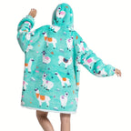 1pc Oversized Blanket Hoodie, Sherpa Fleece Hooded Blanket For Women, Ultra Soft Warm Wearable Blanket Sweatshirt Women Men Adult, Gift For Ladies