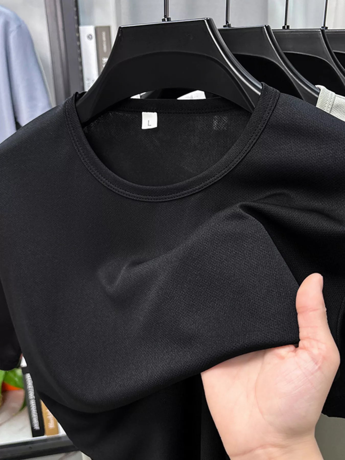 Men's Plus Size Round Neck Short Sleeve T-Shirt THRIXINE