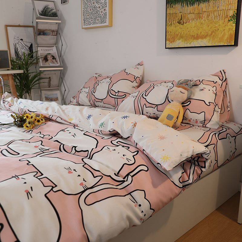 Cotton Quilt Cover Sheet Fitted Single Three Piece Set Pi-Mart